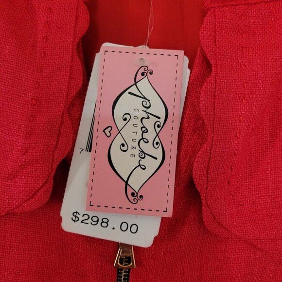 Phoebe Couture 100% Silk Red Orange Dress Size 2 Lined Lightweight Zipper Nwt - Picture 7 of 7